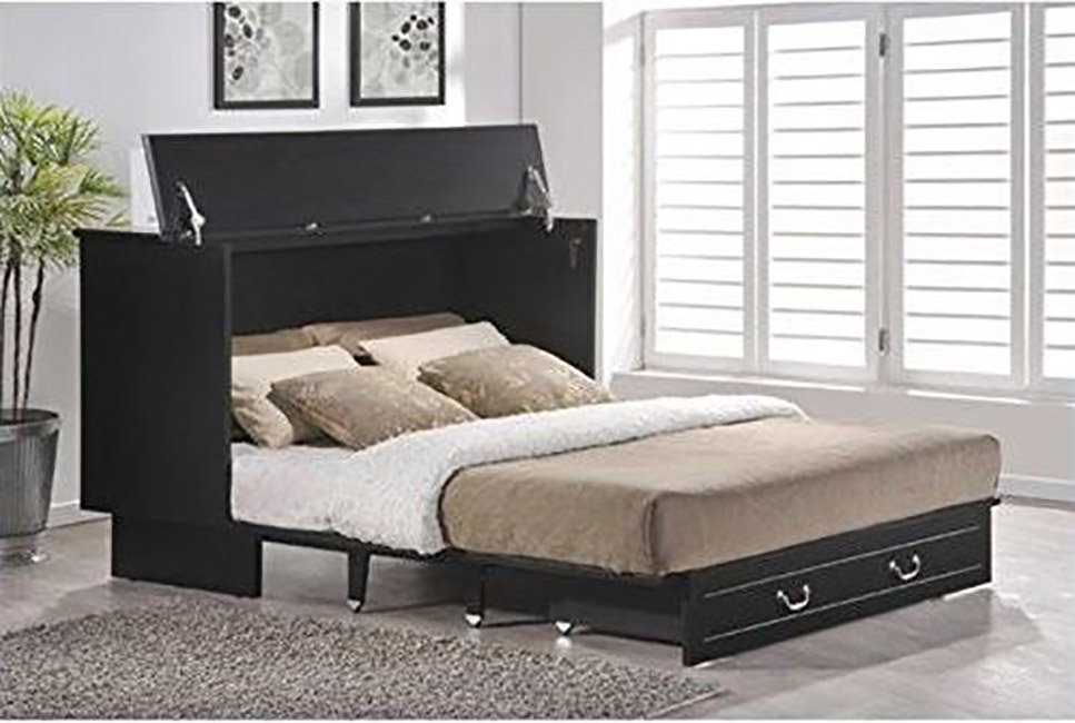 Pyper Marketing LLC Essie Queen Storage Murphy Bed with Mattress